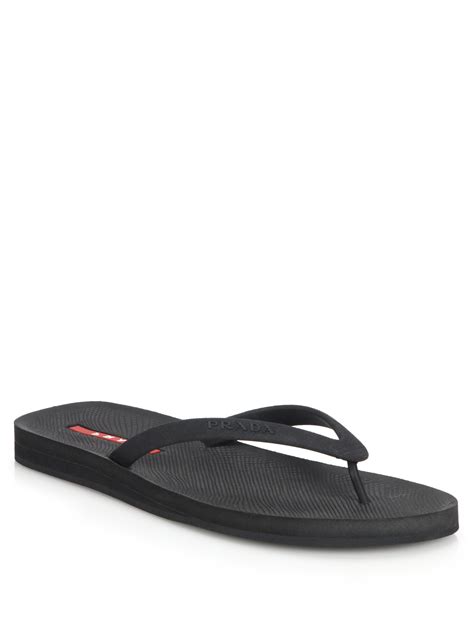 men prada flip flops|prada men's sneakers black.